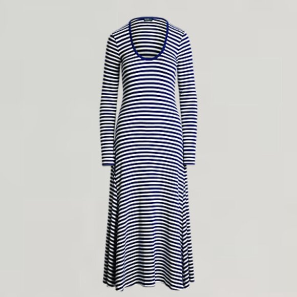 Polo Ralph Lauren Striped Scoopneck Dress Sz L - Picture 1 of 12